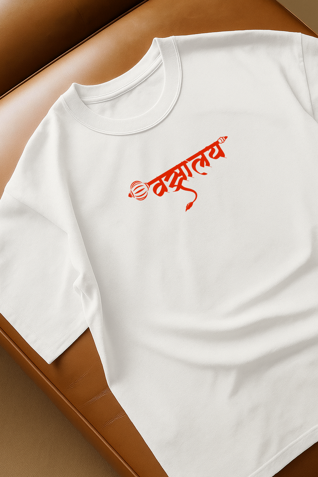 Hanuman Fight Club t-shirt white front — 240 GSM mythology streetwear India