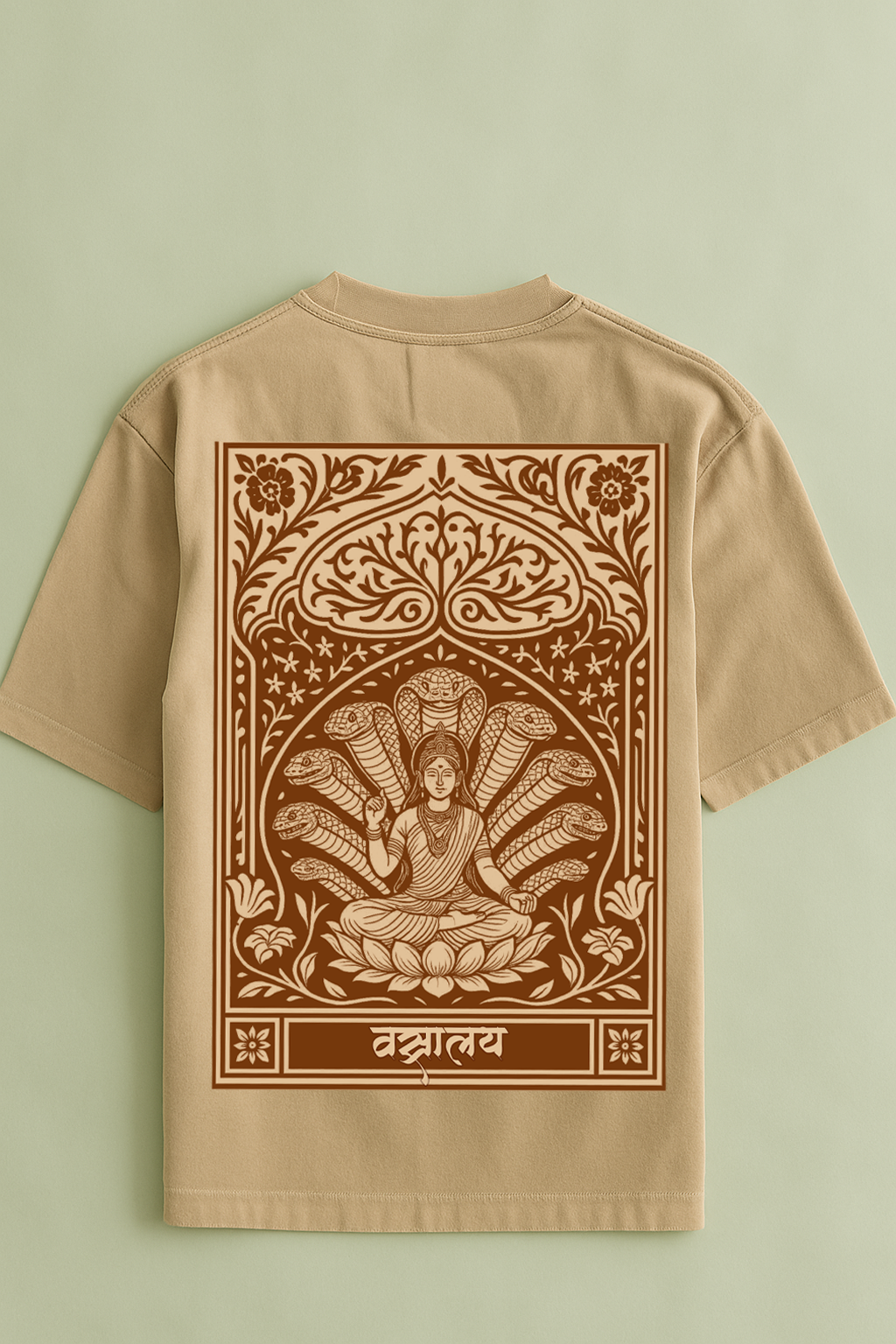 Naag Patta Chitra t-shirt beige back — 240 GSM mythology streetwear India